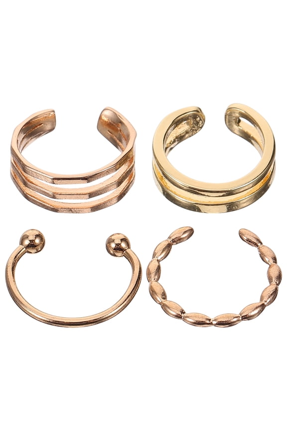 4Pcs Ear Accessories Cshaped Ear Bone Clip Copper Golden No Piercing Design for Women