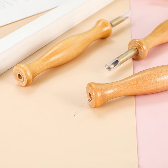 Supvox Embroidery Stitching Punch Wooden 1Set Punch Embroidery Supplies