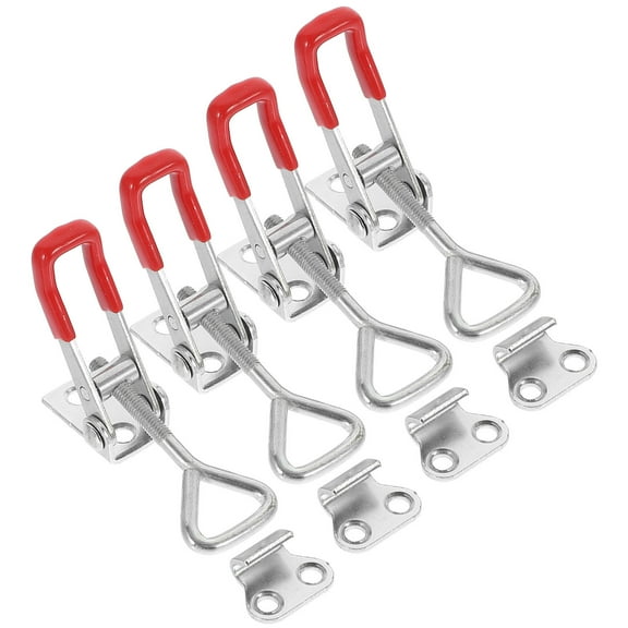 Supvox 4-Pack Metal Toggle Clamp Latches Adjustable Pull Latches for Secure Cabinet and Toolbox Locks