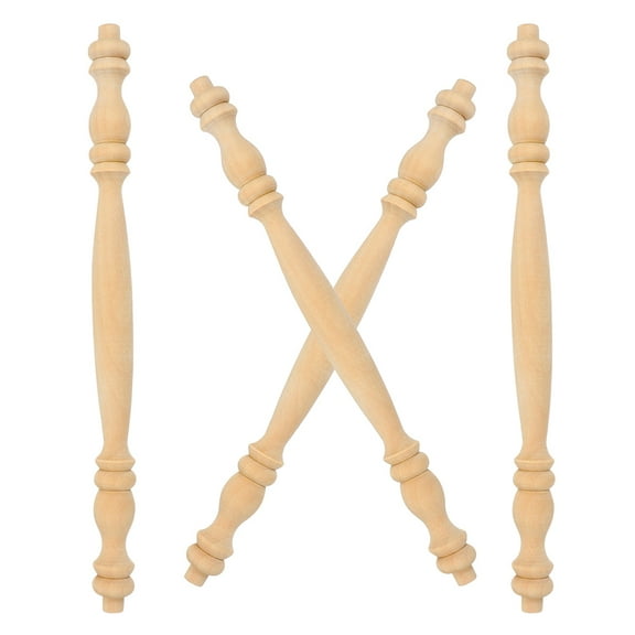 Supvox 4Pcs Solid Wood Stair Balusters with Roman Column Design for Cabinet Decoration