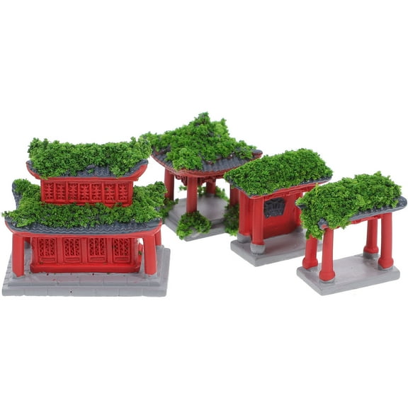 Supvox 4Pcs Japanese Torii Gate Shinto Ornament Assorted Colors for Aquarium and Terrarium Decor