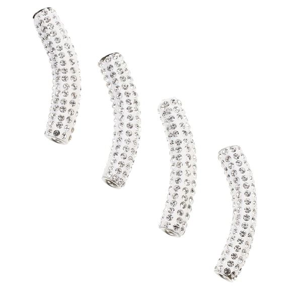 Supvox 4Pcs Charming Shoelace Buckle White Metal Rhinestone Studded DIY Decor