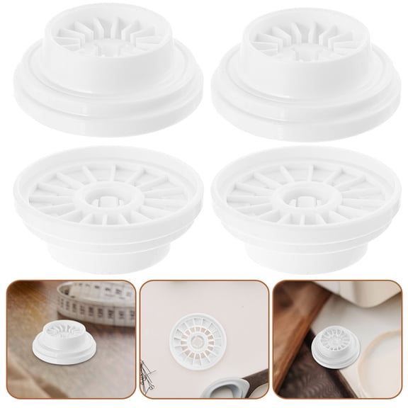 Supvox 4Pcs Durable White Plastic Spool Pin Caps Sewing Machine Accessories