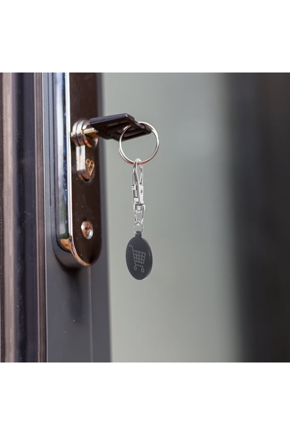 4Pcs Portable Shopping Cart Token Keyrings for Hanging Keys in Assorted Colors