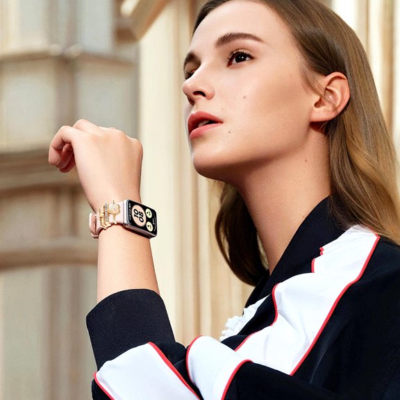 Supvox 4Pcs Watch Band Decorative Ring Golden Zinc Alloy Decorative Daily Use