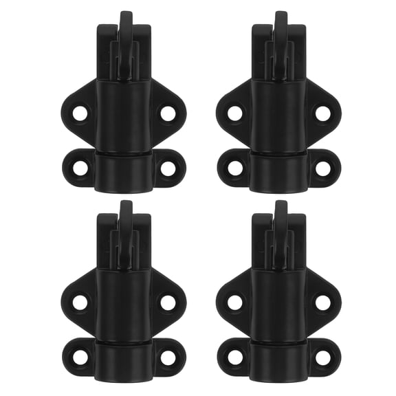 Supvox 4-Pack Black Automatic Spring Door Bolt Latch, Aluminum Alloy Security Lock for Windows and Doors