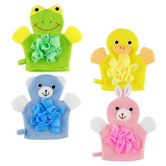 Supvox 4-Pack Bath Scrubbing Gloves Assorted Colors for Body, Arms, Legs, Chest & Back Exfoliating and Deep Cleaning