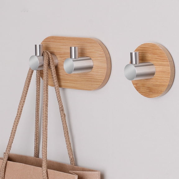 Supvox 4pcs Hanging Hooks Strong Adhesive Stainless Steel Wall Hooks for Renters