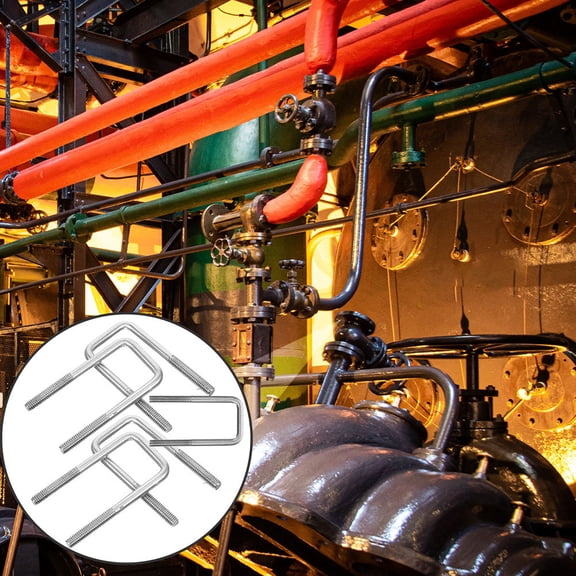 Supvox 5Pcs Bolts Stainless Steel U Shaped Brackets for Secure Pipe Fastening