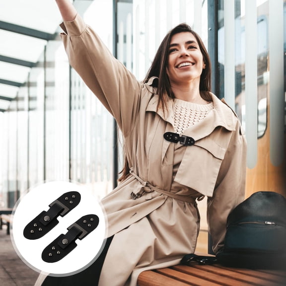 Supvox 5 Pairs Metal Toggle Fasteners for Clothing and Sewing Projects Black