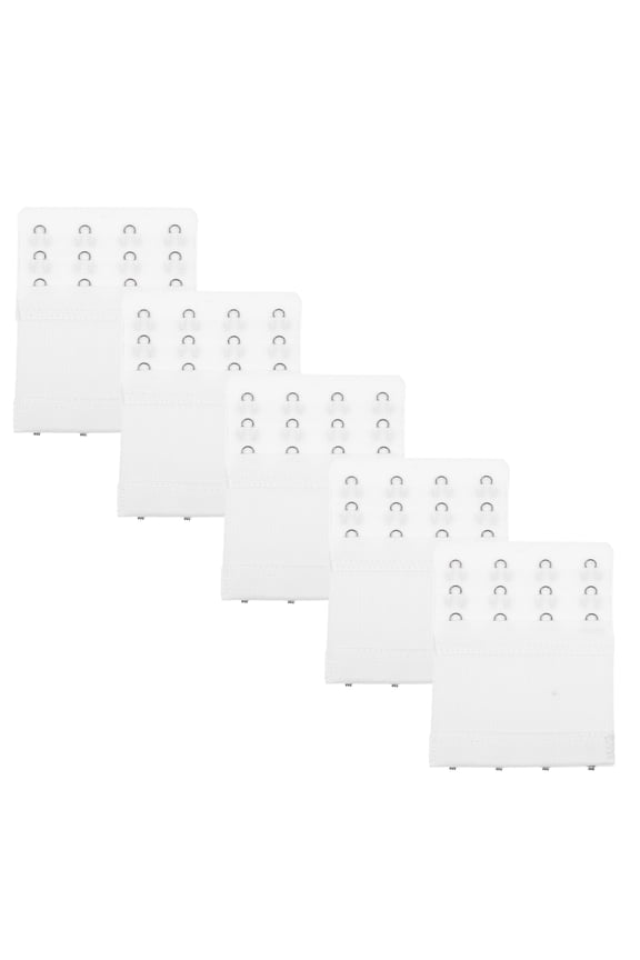 5-Pack White Bra Strap Buckle Hooks, Flexible Elastic Underwear Replacement Accessories