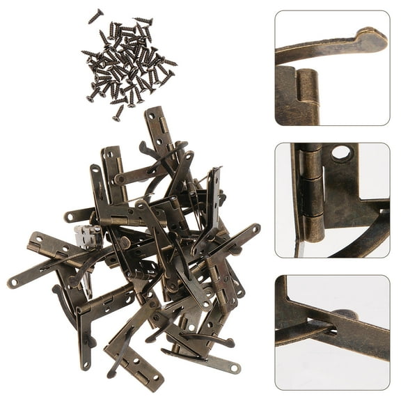 Supvox 50Pcs Green Wooden Box Hinges Iron Decorative Hinges for Furniture Accessories
