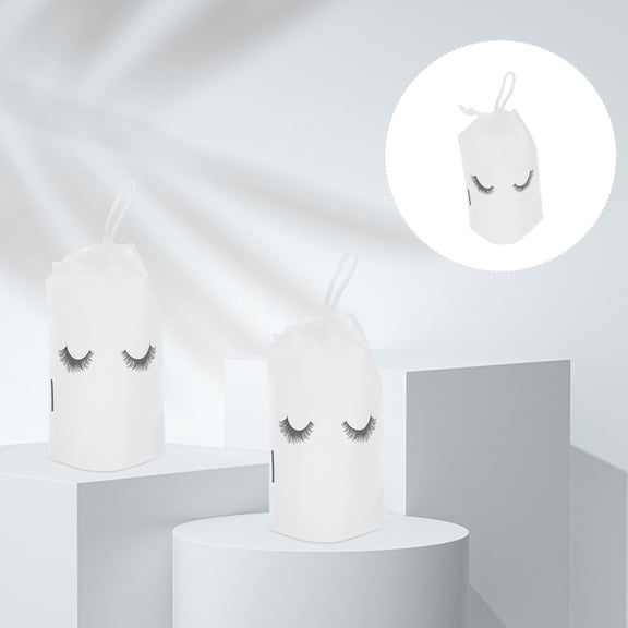 Supvox 50Pcs Portable White Drawstring Cosmetics Bags Practical Storage for Toiletries