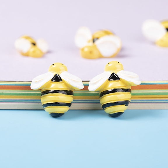 Supvox Bee Crafts Resin Embellishments Lemon Yellow 50Pcs