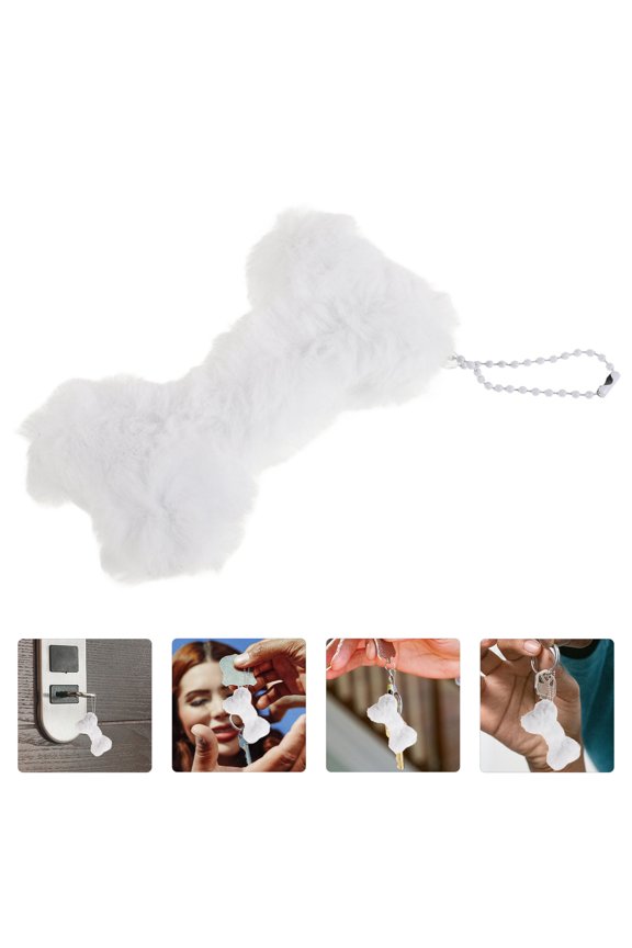Keychain Plush Bone Key Holder White 5pcs