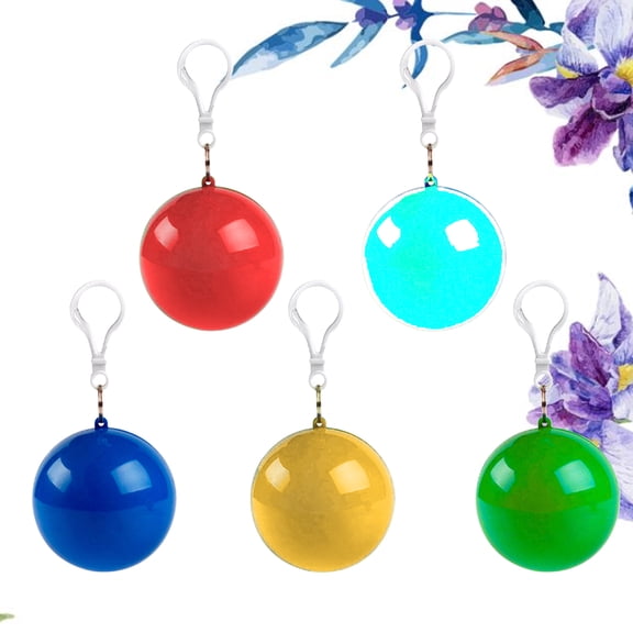 Supvox 5Pcs Portable Disposable Raincoat PE Unisex Rainy Day Random Color