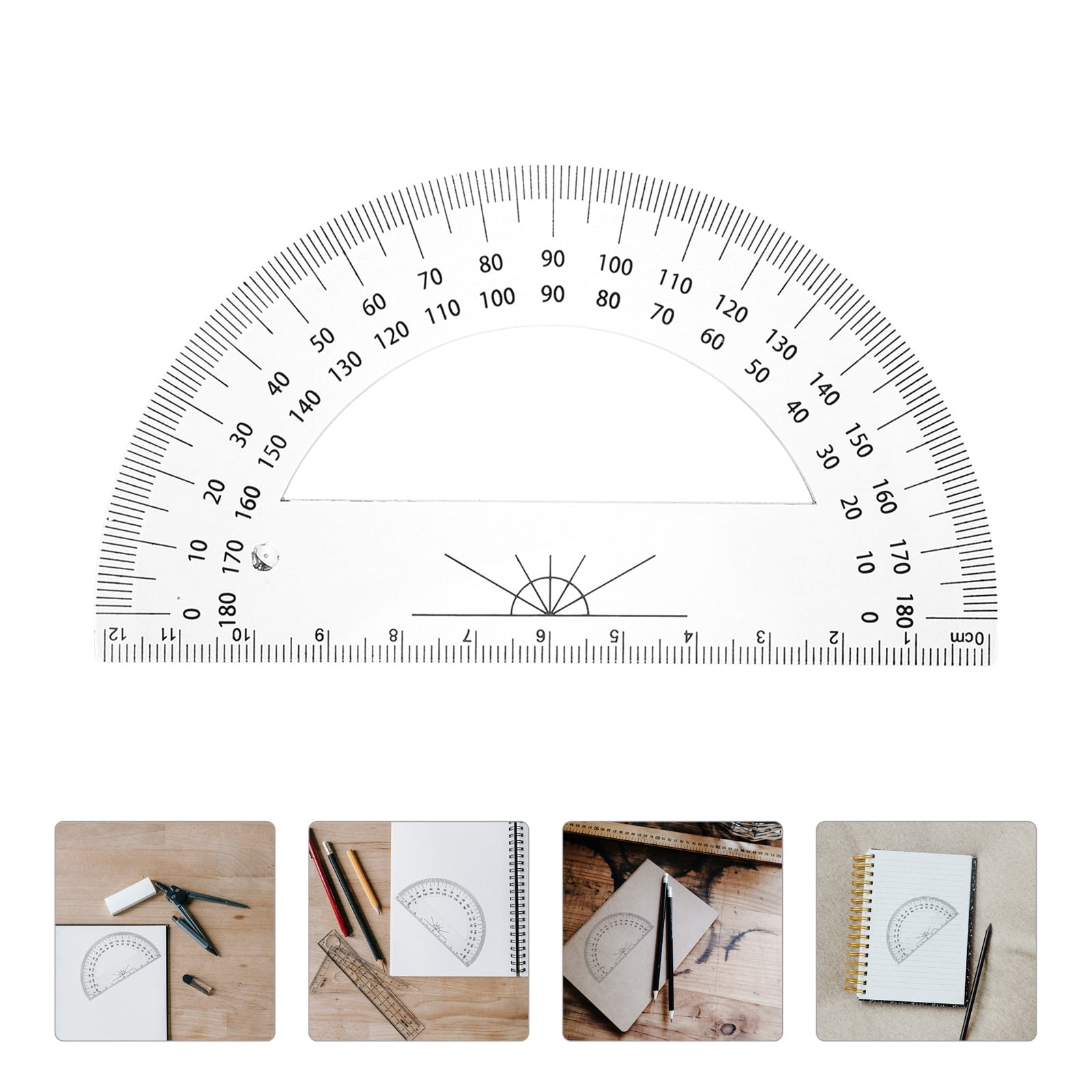 Supvox 5-Pack Multi-Color Plastic Protractors for Drafting, Engineering ...
