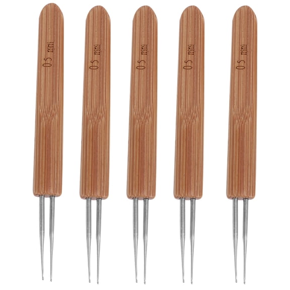 Supvox 5Pcs Boho Crochet Locs Light Brown Wooden Dreadlocks Accessories Craft Projects Women