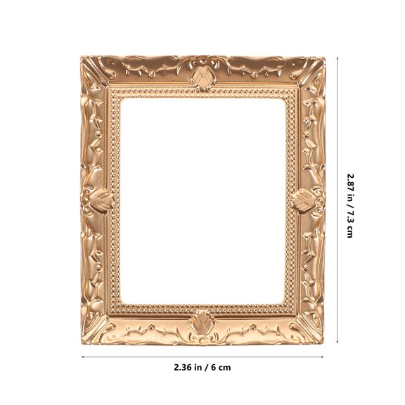 Supvox 5Pcs Vintage Picture Frame Resin Rose Gold Crafting Material for Model Frame Home Decor