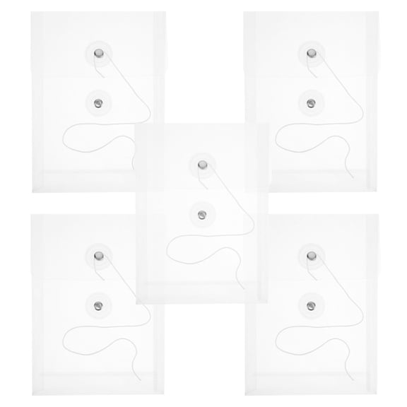 Supvox 5Pcs Transparent File Pockets with PP Material Large Capacity for Office Document Storage and Organization