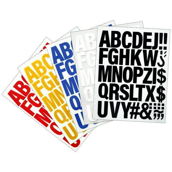 Supvox 5-Pack Assorted Color Iron-On Fabric Letters for Clothes Decoration, Repair, and Patches