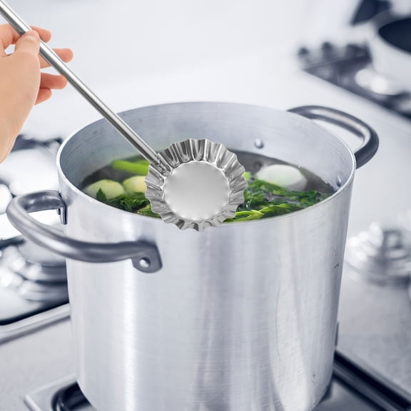 Supvox 5pcs Long Handle Fryer Scoop Stainless Steel Cooking Tool for Home Cooking