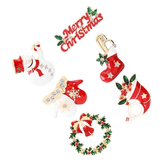 Supvox Holiday Brooches for Women Assorted Color 6 Pcs