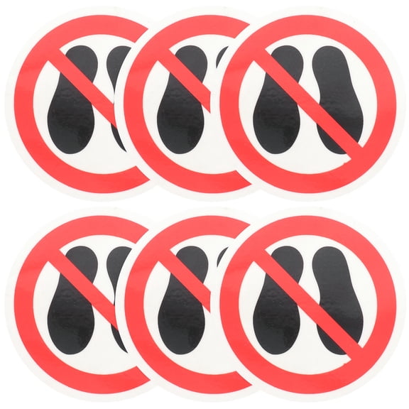 Supvox 6Pcs Peel Stick No Step Warning Label Stickers Strong Vinyl Safety Decals