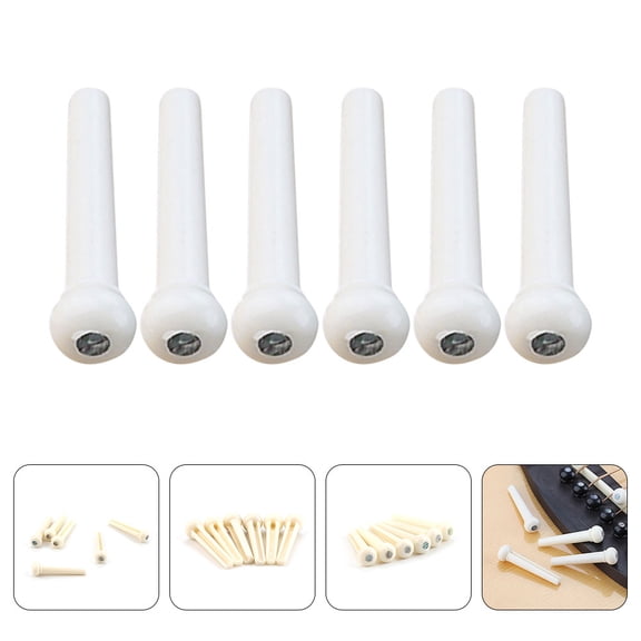 Supvox 6Pcs Plastic Guitar Bridge Pegs for Acoustic Guitar Wear Resistant Sturdy Beige