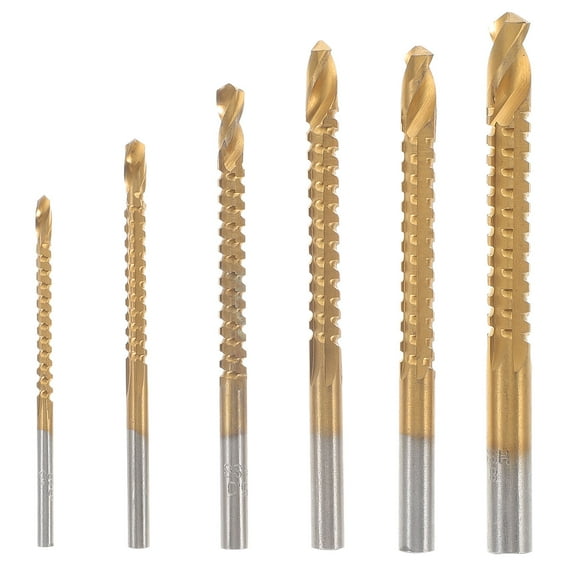 Supvox 6Pcs Drill Bits for Metal High Speed Steel Golden for Construction
