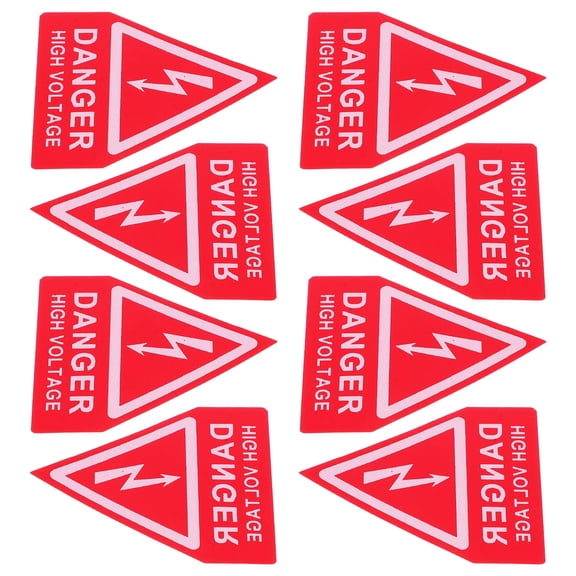 Supvox 6Pcs Red High Voltage Warning Sign Adhesive Electrical Safety Label for Outdoor Industrial Equipment