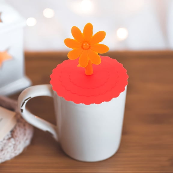 Supvox 6-Pack Silicone Mug Lids Set for Home Use, Leak-Proof Drink Covers with Smooth Edges, Reusable Cup Sealing Caps
