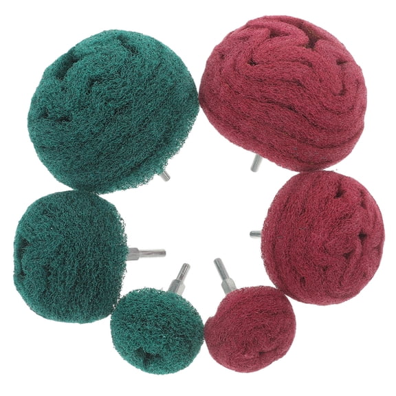 Supvox 6Pcs Car Polishing Buffing Wheel Kit Green with Linking Rod for Coarse Polishing Repair