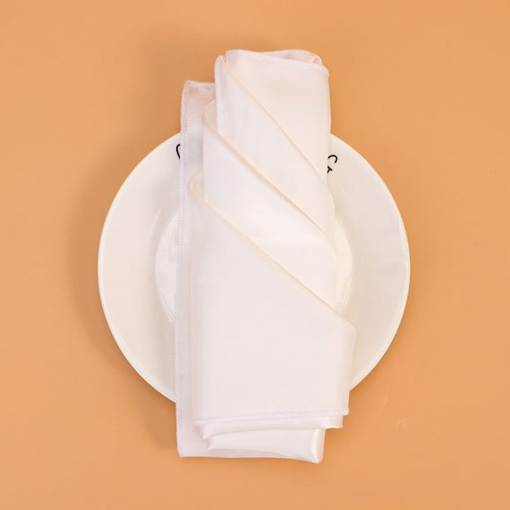 Supvox White Polyester Solid Color Napkin Cloth for Hotel Tableware 6Pcs