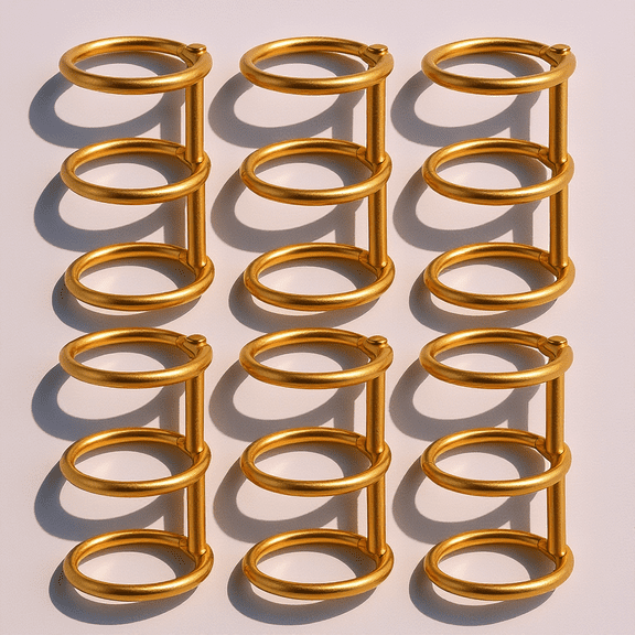 Supvox Back to School Loose-Leaf Binders Metal Binding Ring Golden 6pcs for Document Organization