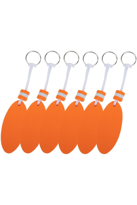6-Pack Orange Surfboard Pendant Keychains with EVA Material, Stylish Accessories for Boating and Outdoor Activities
