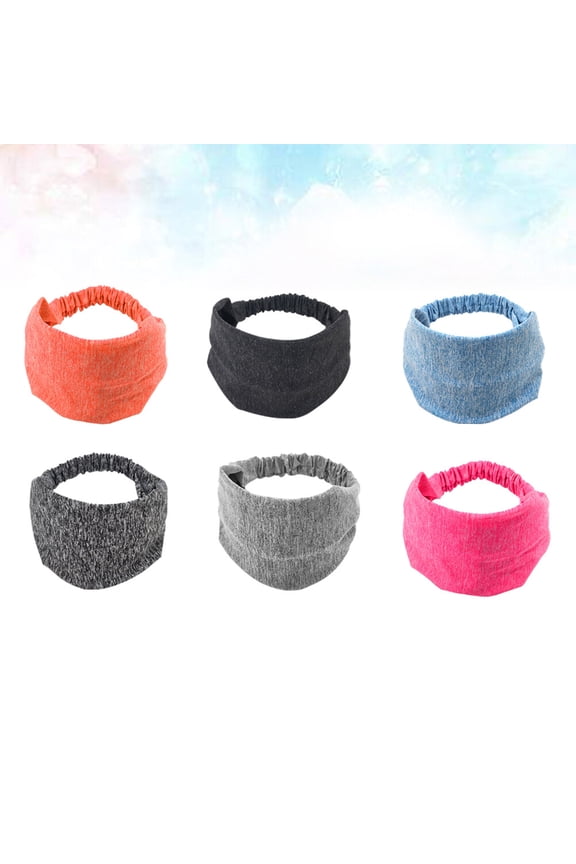 6pcs Running Headbands Women Cloth Skid Resistance Hair Wrap for Working Out Fluorescent Orange