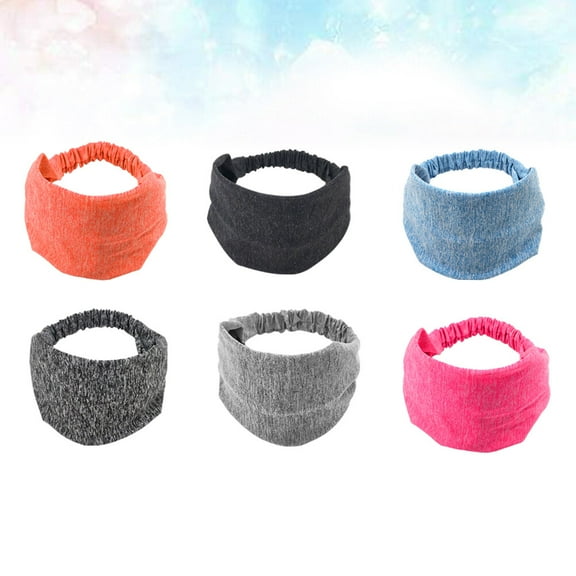 Supvox 6pcs Running Headbands Women Cloth Skid Resistance Hair Wrap for Working Out Fluorescent Orange