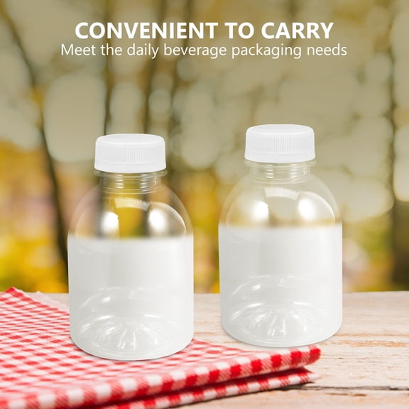 Supvox Clear Plastic Milk Carton Container Set for Juices and Beverages Leakproof Easy to Count Transparent