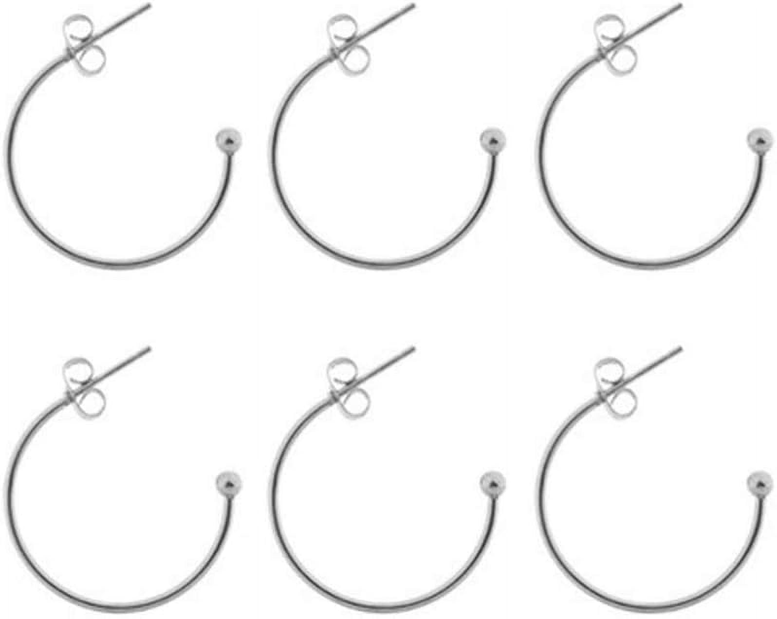 Supvox 6pcs Earring Findings Beading Hoop Earring Finding Metal Hoop
