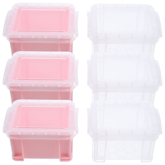 Supvox 6Pcs Small Jewelry Storage Box with Lid Assorted Colors Smooth Edges Multipurpose Stackable Organizer