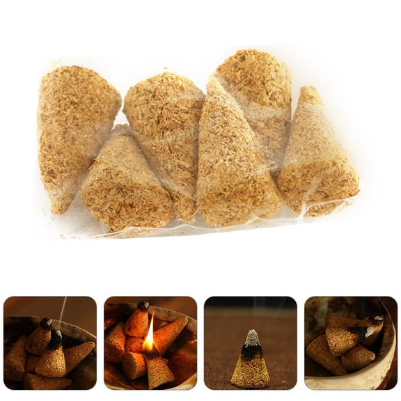 Supvox 6Pcs Reflux Aromatherapy Brown Incense Cones with Woody Fragrance for Home Office and Party