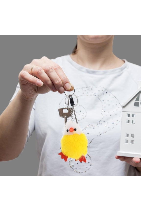 6Pcs Cute Plush Chick Keychain Soft Animal Pendant for Decoration