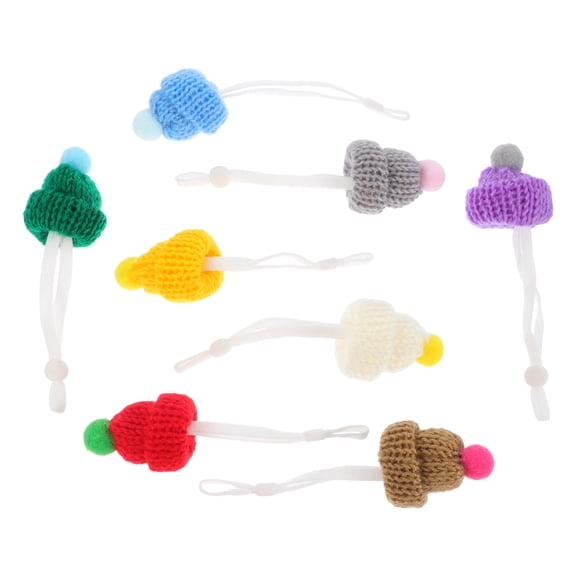 Supvox 8Pcs Small Pet Hat Warm Reusable Hamster and Guinea Pig Head Accessories