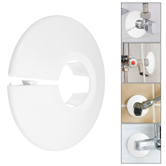Supvox 9Pcs White Wall Pipe Cover Collar for Plumbing and Radiator Cover Plates Durable Design