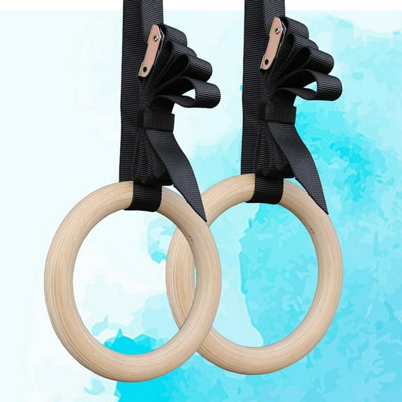 Supvox Gymnastic Rings Solid Wood Exercise Rings for Full Body Workouts