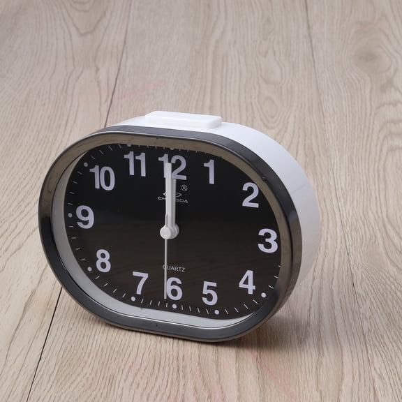 Supvox Decorative Silent Quartz Alarm Clock for Tabletop with Ascending Sound and Light