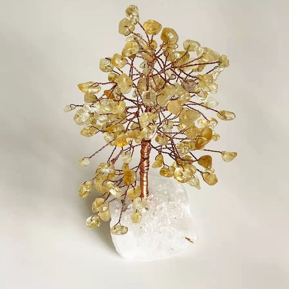 Supvox Artificial Plants Home Decor with Multi Crystal and Metal Accents for Bedroom, 1 Piece Decorative Faux Plant