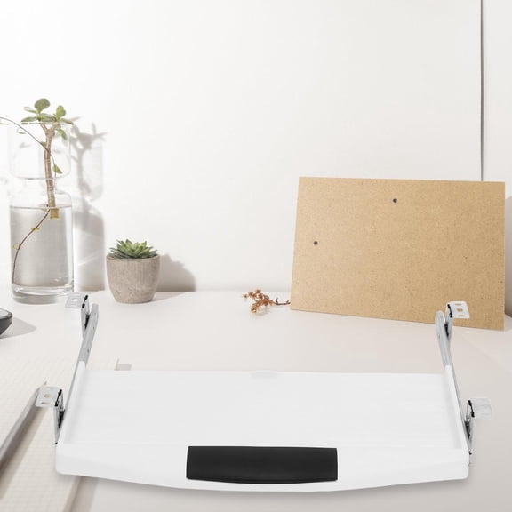 Supvox Back to School Keyboard Base For Under Desk White Pull Out Keyboard Tray Easy Installation For Office Use 1Set