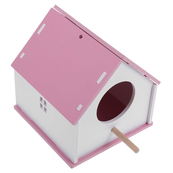 Supvox Weather Resistant Pink Bird House for Outdoor Bird Feeding and Nesting